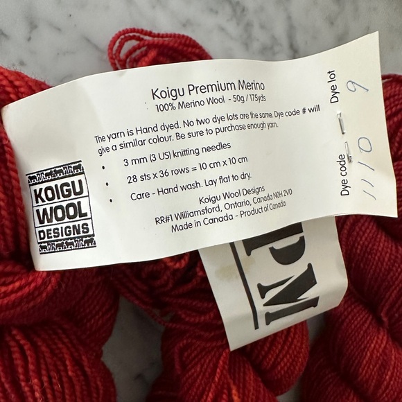 KOIGU Wool Designs. Premium Merino Wool Yarn. Red colorway #1110. - Picture 2 of 2